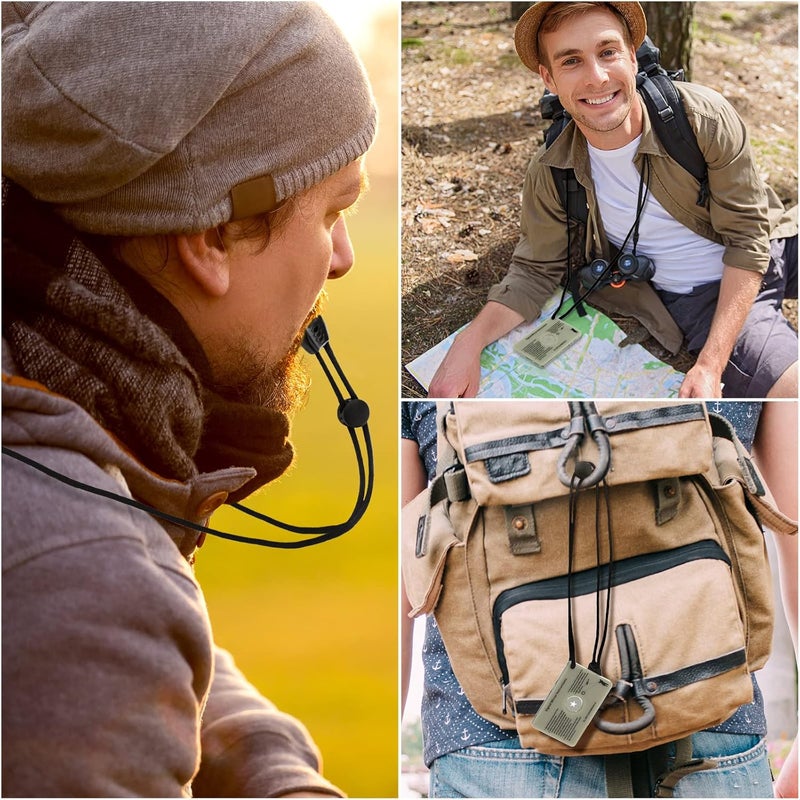 Ferraycle 5 Pieces Signal Mirror Survival Reflective Mirror with Lanyard Compass Whistle Outdoor Emergency Rescue Reflective Signal Star Flash Tool for Hiking Camping Backpacking Emergency Situations - Image 5